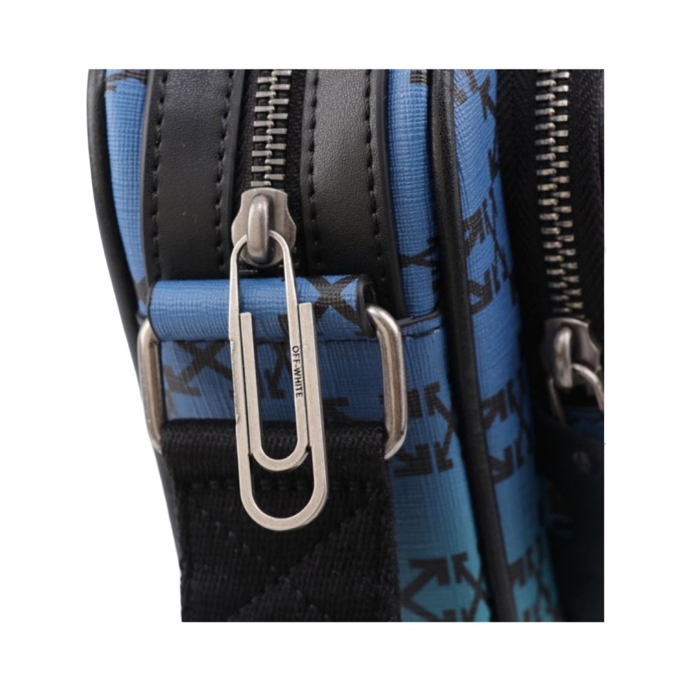 Off-White Blue and Green Crossbody Bag with Iridescent Finish - Picture 5 of 9